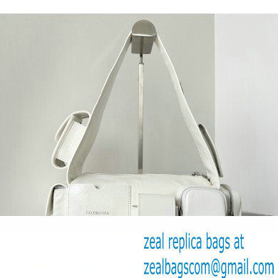 Balenciaga Superbusy XS Sling Bag in Arena calfskin White 2023