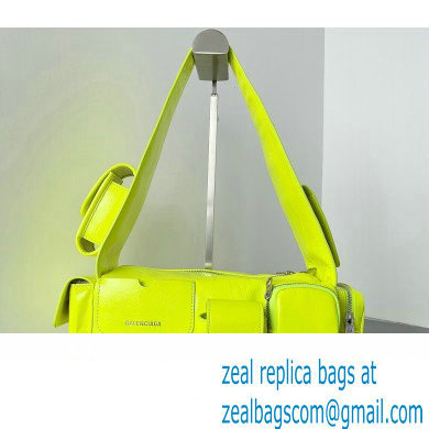 Balenciaga Superbusy XS Sling Bag in Arena calfskin neon yellow 2023 - Click Image to Close