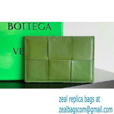 Bottega Veneta Cassette Intreccio leather Credit Card Case Green 2024