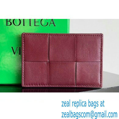 Bottega Veneta Cassette Intreccio leather Credit Card Case Red 2024
