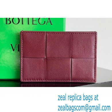 Bottega Veneta Cassette Intreccio leather Credit Card Case Red 2024 - Click Image to Close