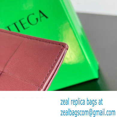 Bottega Veneta Cassette Intreccio leather Credit Card Case Red 2024 - Click Image to Close