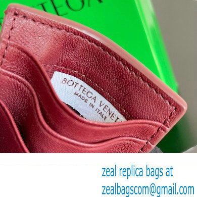 Bottega Veneta Cassette Intreccio leather Credit Card Case Red 2024 - Click Image to Close
