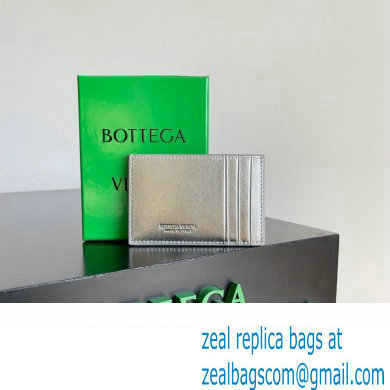Bottega Veneta Cassette Intreccio leather Credit Card Case Silver 2024 - Click Image to Close