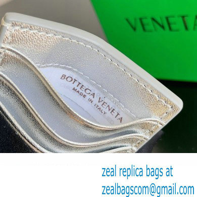 Bottega Veneta Cassette Intreccio leather Credit Card Case Silver 2024 - Click Image to Close