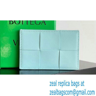 Bottega Veneta Cassette Intreccio leather Credit Card Case TEAL WASHED 2024 - Click Image to Close