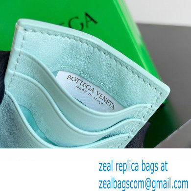 Bottega Veneta Cassette Intreccio leather Credit Card Case TEAL WASHED 2024 - Click Image to Close