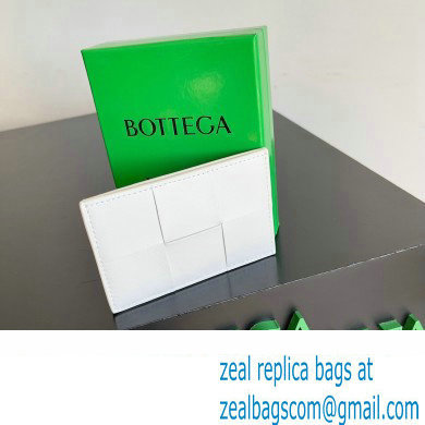 Bottega Veneta Cassette Intreccio leather Credit Card Case White 2024