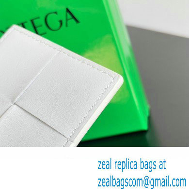 Bottega Veneta Cassette Intreccio leather Credit Card Case White 2024 - Click Image to Close
