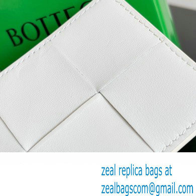 Bottega Veneta Cassette Intreccio leather Credit Card Case White 2024 - Click Image to Close