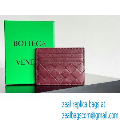 Bottega Veneta Intrecciato Credit Card Case burgundy 2024 - Click Image to Close