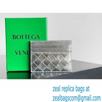 Bottega Veneta Intrecciato Credit Card Case silver 2024