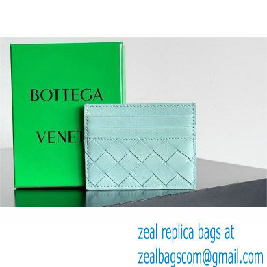 Bottega Veneta Intrecciato Credit Card Case sky blue 2024