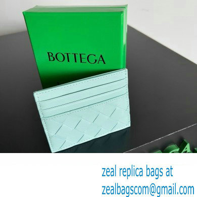 Bottega Veneta Intrecciato Credit Card Case sky blue 2024