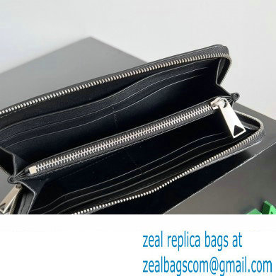 Bottega Veneta Intrecciato Zip Around Wallet Black 2023