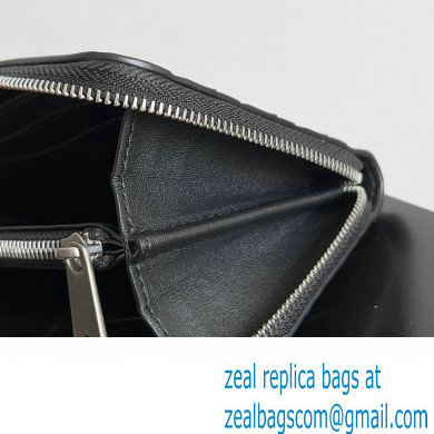 Bottega Veneta Intrecciato Zip Around Wallet Black 2023