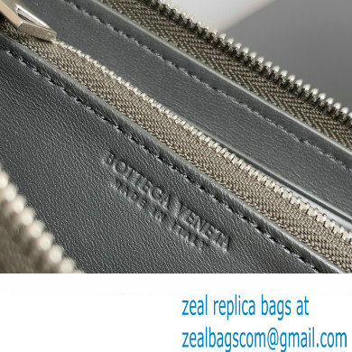 Bottega Veneta Intrecciato Zip Around Wallet Dark Gray 2023