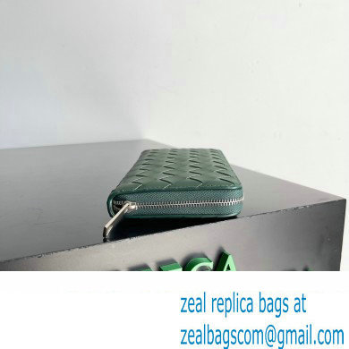 Bottega Veneta Intrecciato Zip Around Wallet Dark Green 01 2023
