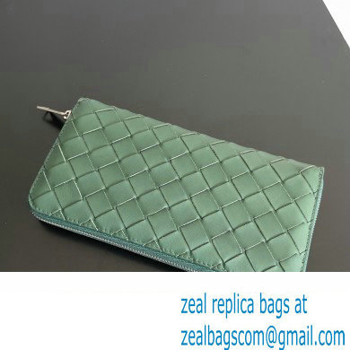 Bottega Veneta Intrecciato Zip Around Wallet Dark Green 01 2023