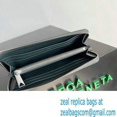 Bottega Veneta Intrecciato Zip Around Wallet Dark Green 02 2023