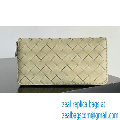 Bottega Veneta Intrecciato Zip Around Wallet Taupe 2023