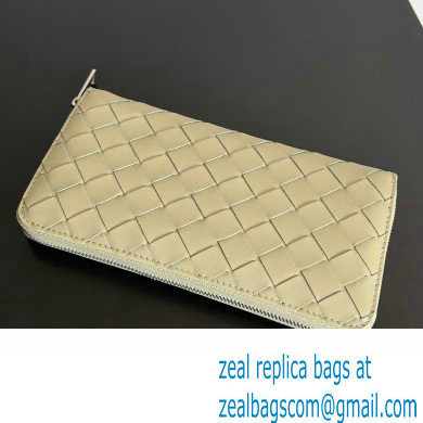 Bottega Veneta Intrecciato Zip Around Wallet Taupe 2023 - Click Image to Close