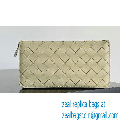 Bottega Veneta Intrecciato Zip Around Wallet Taupe/Green 2023