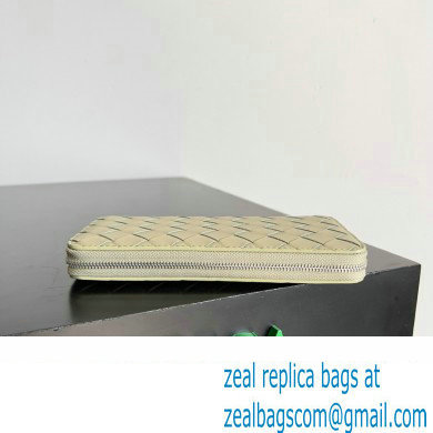 Bottega Veneta Intrecciato Zip Around Wallet Taupe/Green 2023