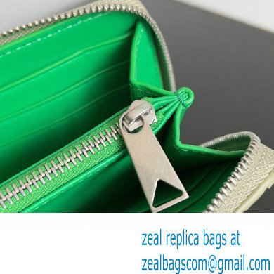 Bottega Veneta Intrecciato Zip Around Wallet Taupe/Green 2023
