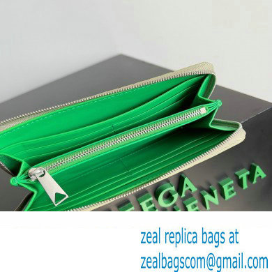 Bottega Veneta Intrecciato Zip Around Wallet Taupe/Green 2023