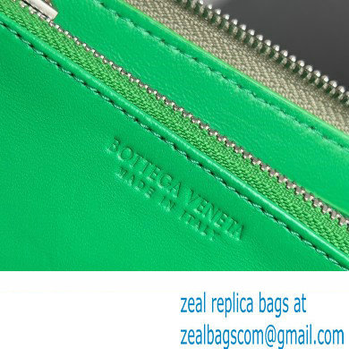Bottega Veneta Intrecciato Zip Around Wallet Taupe/Green 2023 - Click Image to Close