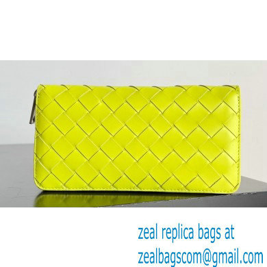 Bottega Veneta Intrecciato Zip Around Wallet Yellow 2023