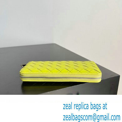 Bottega Veneta Intrecciato Zip Around Wallet Yellow 2023 - Click Image to Close