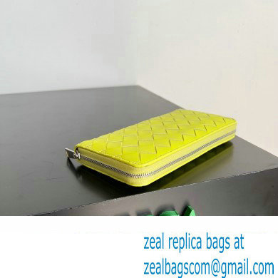 Bottega Veneta Intrecciato Zip Around Wallet Yellow 2023 - Click Image to Close