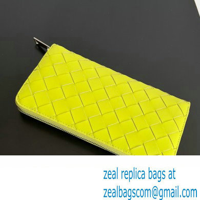 Bottega Veneta Intrecciato Zip Around Wallet Yellow 2023 - Click Image to Close
