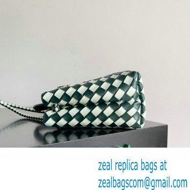 Bottega Veneta Intrecciato leather Small Andiamo top handle Bag Emerald green / Glacier 2024