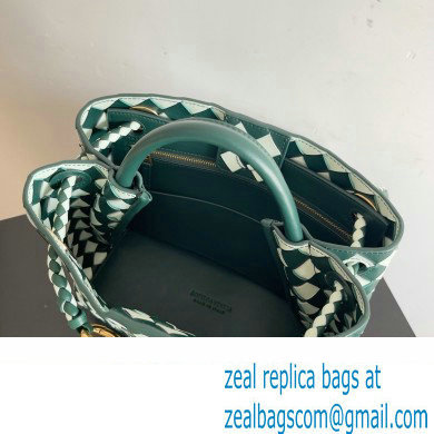 Bottega Veneta Intrecciato leather Small Andiamo top handle Bag Emerald green / Glacier 2024