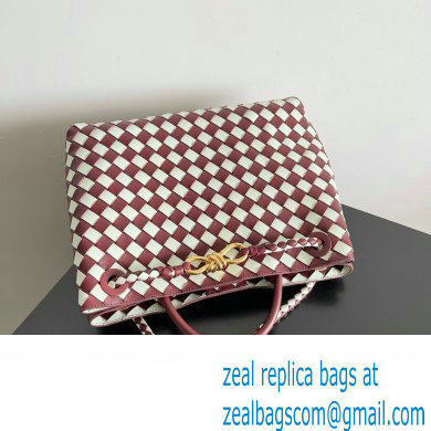 Bottega Veneta Intrecciato leather medium Andiamo top handle Bag barolo / Glacier 2024
