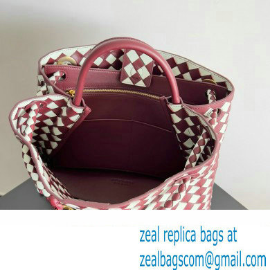 Bottega Veneta Intrecciato leather medium Andiamo top handle Bag barolo / Glacier 2024