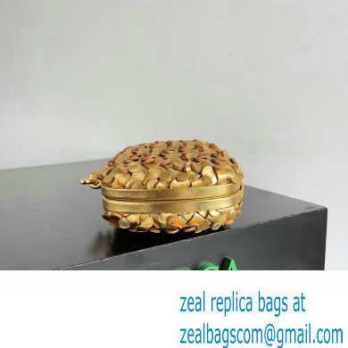 Bottega Veneta Knot Intreccio lamina leather minaudiere with leather sequins Bag Gold 2024