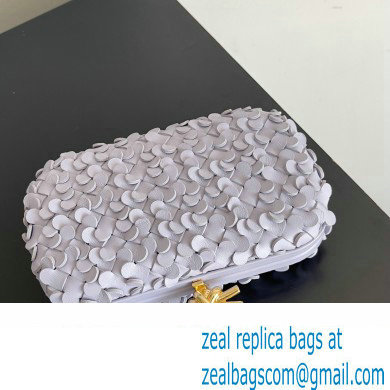 Bottega Veneta Knot Intreccio lamina leather minaudiere with leather sequins Bag Lavender 2024