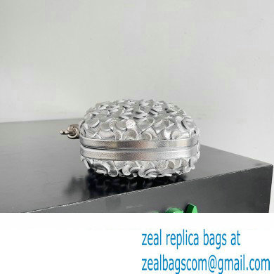 Bottega Veneta Knot Intreccio lamina leather minaudiere with leather sequins Bag Silver 2024