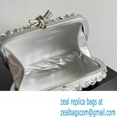 Bottega Veneta Knot Intreccio lamina leather minaudiere with leather sequins Bag Silver 2024