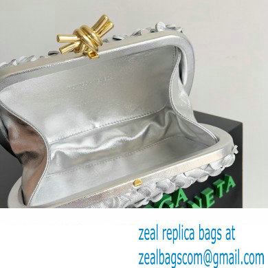 Bottega Veneta Knot Intreccio lamina leather minaudiere with leather sequins Bag Silver/Gold 2024