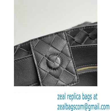 Bottega Veneta Large Andiamo Top Handle Bag in Intrecciato Leather 743575 Black 2023