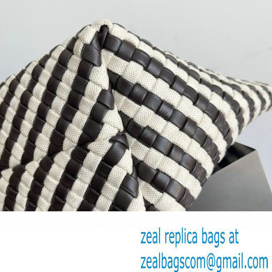 Bottega Veneta Large Cabat padded Intreccio leather and canvas tote bag Coffee 2023 - Click Image to Close