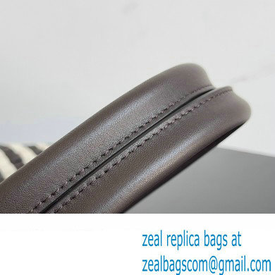 Bottega Veneta Large Cabat padded Intreccio leather and canvas tote bag Coffee 2023 - Click Image to Close