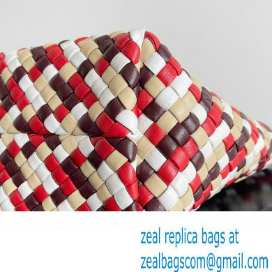 Bottega Veneta Large Cabat padded Intreccio leather and canvas tote bag Red 2023