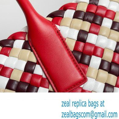 Bottega Veneta Large Cabat padded Intreccio leather and canvas tote bag Red 2023 - Click Image to Close