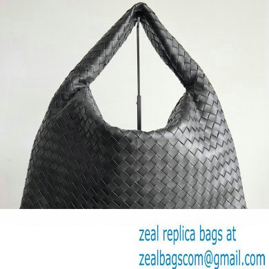 Bottega Veneta Large Hop Intrecciato leather shoulder bag Black 2023 - Click Image to Close